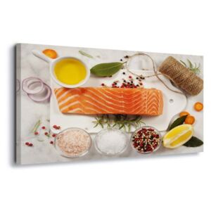 Obraz na plátne - Salmon Parcel 4 x 30x80 cm