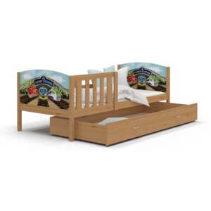 Detská posteľ so zásuvkou TAMI R - 200x90 cm - MAŠINKA TOMÁŠ - borovica