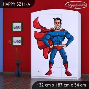 MAXMAX Dětská skříň SUPERMAN - TYP 11