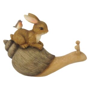 Dekorácia ležiace králik s vtáčikom na slimáky - 15 * 6 * 11 cm