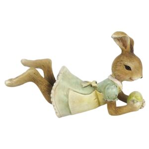 Dekorácie králičie slečny v zelených šatách - 14 * 5 * 8 cm