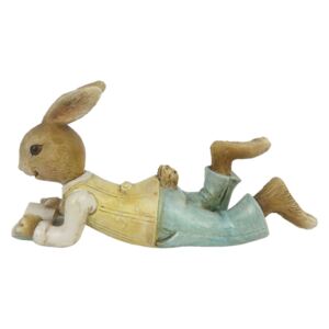 Clayre & Eef Dekorácie ležiaceho zajačika - 14 * 5 * 8 cm