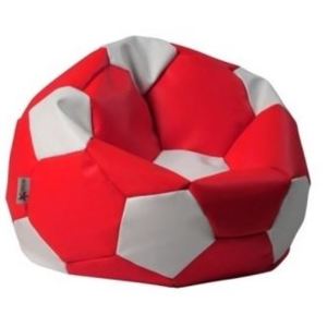 Futbalová lopta malá - sedací vak biela-červená