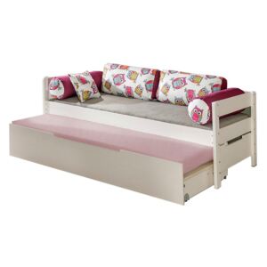 DL Detská posteľ s prístelkou Bela 90x200 cm Farba: Biela, Motív: Sova