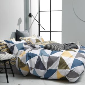 Originálne farebné posteľné obliečky z bavlny motív trojuholníky