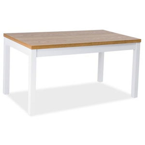 Jedálenský stôl MARK II, 75x80x150-195, dub/biela