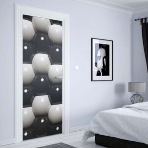GLIX Fototapeta na dvere - 3D Grey And Black Ball Pattern