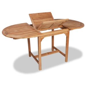 Rozťahovací vonkajší jedálenský stôl (110-160) x 80x75cm teak oválny