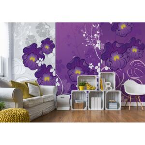 Fototapeta - Flowers Purple Modern Design Vliesová tapeta - 416x254 cm