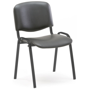 Konferenčná stolička Nelson, umelá koža, čierna / čierna