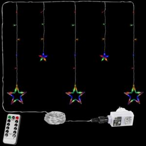 Vianočná reťaz - hviezdy - 61 LED farebná