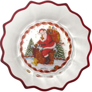 Villeroy & Boch Christmas Glass sklenená misa Santa Claus na streche, 25 cm