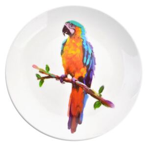 Keramický tanier s papagájom Ara Exotic World – Ø 20*2 cm