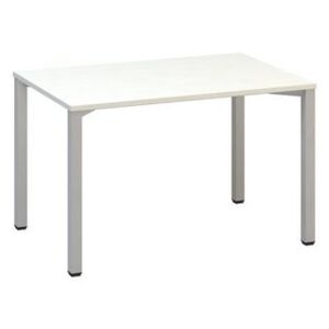 Konferenčný stôl Alfa 420 so sivým podnožím, 120 x 80 x 74,2 cm, rovné vyhotovenie, dezén biely