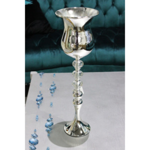 Strieborná luxusná váza s kamienkami 47 cm