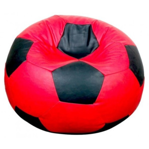 Sedací vak futbalová lopta červenočierna EMI