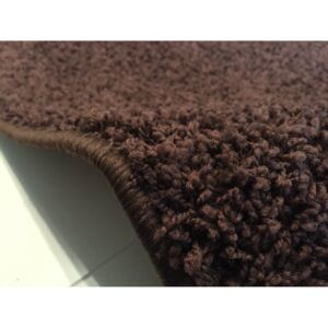 Kusový koberec Color shaggy tmavě hnědý 50 x 80 cm