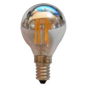 ACA DECOR LED Ball 4W Filament strieborný vrchlík E14