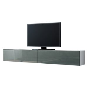 MEBLINE TV stolík VIGO GREY A VG1 180 biely / šedá lesk