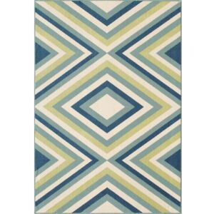 Zeleno-modrý vonkajší koberec Floorita Rombi Blue Green, 133 × 190 cm