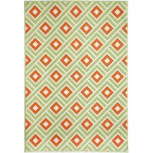 Oranžovo-zelený vonkajší koberec Floorita Greca Green, 133 × 190 cm