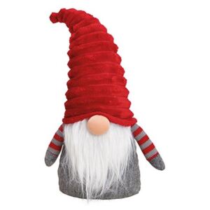 Vianočný trpaslík s červenou tvarovateľnou čiapkou 41 cm