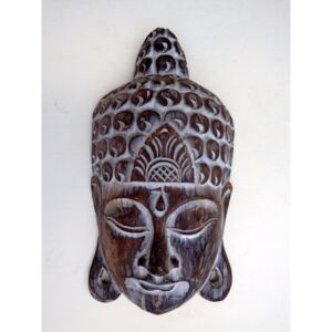 Dekorácia na stenu- maska Budha drevo 32cm