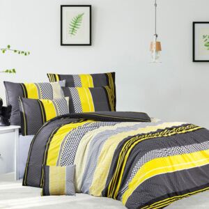 Bavlnené renforcé posteľné obliečky ZIGO žlté štandardná dĺžka