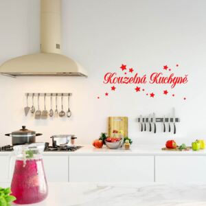 GLIX Kúzelná kuchyne - nálepka na stenu Svetlo červená 50 x 20 cm