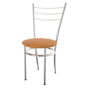 Kovová jedálenská stolička čalúnený sedák Marina olše oranžová - AL8