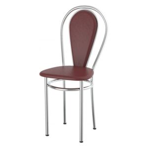 Lacná kovová jedálenská stolička čalúnená Tunber+h mahagon - AL14
