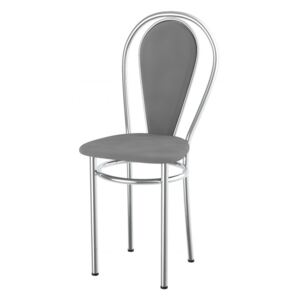 Lacná kovová jedálenská stolička čalúnená Tunber+h šedá - 22D