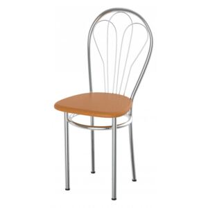 Kovová jedálenská stolička čalúnený sedák Vesna h olše oranžová - AL8