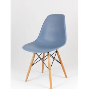 SKLADOM: Kuchynská dizajnová stolička plastelína - holubia šedá - WENGE DREVO