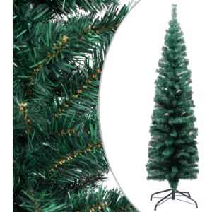 Úzky umelý vianočný stromček s podstavcom, zelený 150 cm, PVC