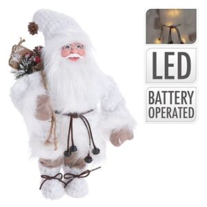 Biely Santa LED 37 cm