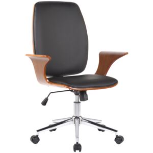 Kancelárska stolička Burbank ~ koženka, drevo orech Farba Čierna