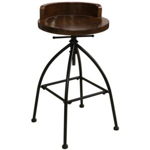 Industriálna barová stolička Surat ~ kov / drevo