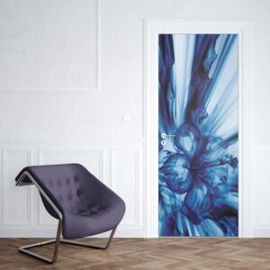 GLIX Fototapeta na dvere - Abstract Floral Art Blue Light
