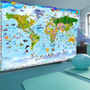 Fototapeta - World Map for Kids 200x140