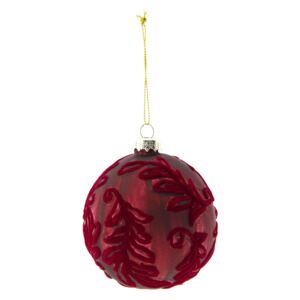 Vianočná červená sklenená ozdoba - set 4ks - Ø 8 cm