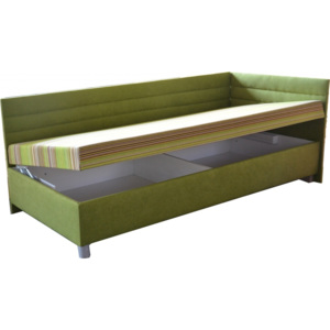 Mitru, s.r.o. Čalúnená posteľ ETILE 2 110x200, zelená - pravý roh