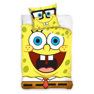 Bavlněné obliečky - SpongeBob - brýle - 140x200 + 70x80