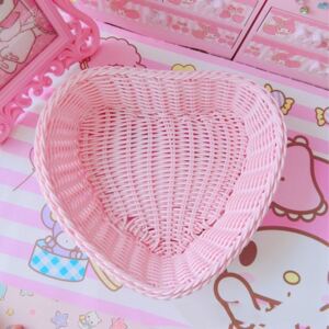 B2B Plastový košík - ružové srdce