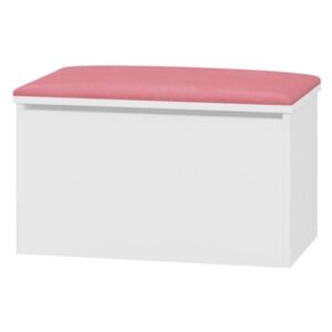 Baby Boo box na hračky biely s ružovým sedadlom