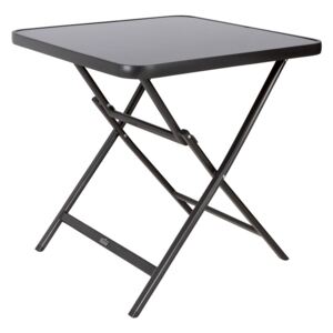 FLORABEST® Skladací hliníkový stôl so sklenenou doskou ALU, čierny (100320370)