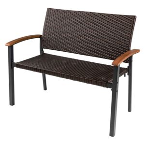 FLORABEST® Záhradná lavička z umelého ratanu, hnedá (100320639)