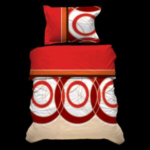 Bavlnené obliečky Červené kruhy Balenie: Štandardné - 140 x 200 cm