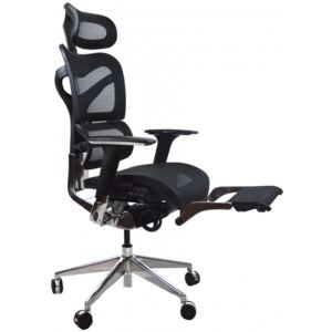MERCURY kancelárská stolička ARIES JNS-701L s integrovanou podnožkou, čierna W-11