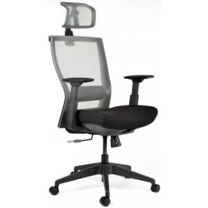 MOTOSTUHL Kancelárská stolička M5 čierny plast, čierno-sivá